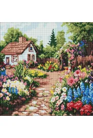 Mozaika diamentowa - Kwiatowe rabaty 40x40cm