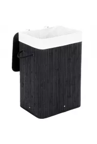 Songmics Kosz bambusowy stojcy 40cm czarny