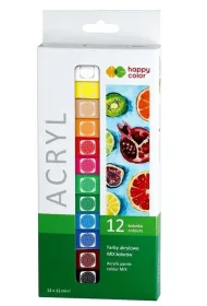 Farby akrylowe 12ml 12 kolor�w HAPPY COLOR