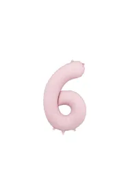 PartyDeco Balon foliowy cyfra 6 jasny r�owy 86cm