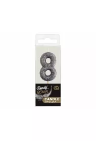 Godan �wieczka na tort cyfra 8 brokatowa 11.5x3.5cm