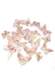 dpCraft Naklejki Pet Po�yskuj�ce Motyle Crystal Pink20 szt.