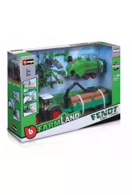 Bburago tractor gift set fendt 1050 varior + 3 trailers 10cm