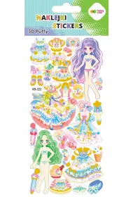 Happy Color Naklejki 3D PUFFY-Purple Dolls 9.5x22 cm