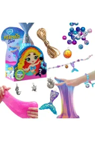Lovin Zestaw Bransoletka Zawieszki Koraliki Slime Glutek Plastyczny Syrenka 250ml