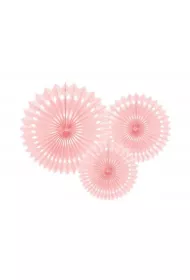 PartyDeco Rozety dekoracyjne r�owe 20-30cm 3 szt.