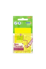 Stickn Notes samoprzylepny przezroczysty ��ty 51x76mm 50 kartek