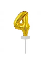 Amscan Balon foliowy mini cyfra 4 z�ota 8x12cm