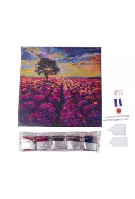 Epee Obraz na p��tnie z mozaik� Lawendowe pole 30x30cm
