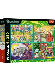 Puzzle 4x250 el. Zakr�cony �wiat Ricka i Morty Trefl