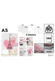 Cervantes Notatnik A5/144K magnes Paris MIX