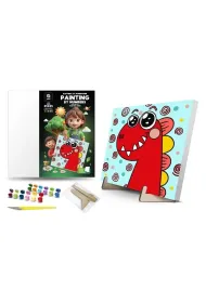 Qbee Malowanie po numerach - Z�baty dino 25x25cm