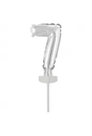Amscan Balon foliowy mini cyfra 7 srebrna 7,5x12cm