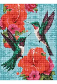 Ideyka Diamentowa mozaika - Szmaragdowe kolibry 30x40cm