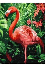 Ideyka Malowanie po numerach - Flamingi w tropikach 30x40cm