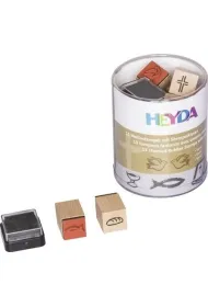 Zestaw stempli 15 szt z poduszk� Komunia �lub Heyda