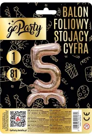 GoParty Balon foliowy stoj�cy 5 rose gold 81cm