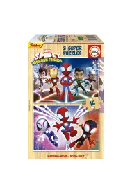 Puzzle drewniane 2x16 el. Spidey i Super-Kumple Educa