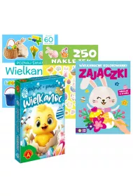 Pakiet: Karty Piotru� + Pami��. Wielkanoc, Wielkanocne kolorowanki. Zaj�czki, 250 naklejek. Wielkanoc z pomys�em, Poznaj �wiat. Zabawa z naklejkami. Wielkanoc