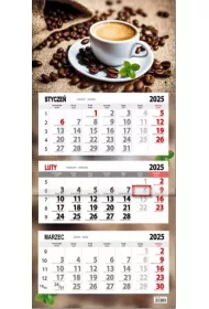 Kalendarz 2026 trjdzielny paska gwka Kawa