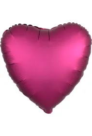 Amscan Balon foliowy Silk Lustre Dark r�owy serce 43cm