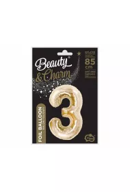 Godan Balon foliowy B&C cyfra 3 szampa�ski 85cm
