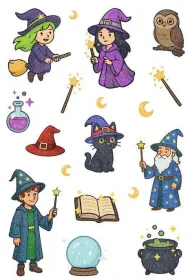 Herma Naklejki Magic Czarodzieje