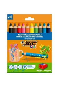 Bic Kredki o��wkowe Kids Multisurface + temper�wka 10 szt.
