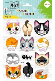 Happy Color Naklejki 3D POP UP - Cat Face&Tail, 146X240 mm