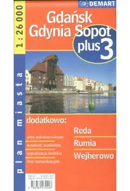 Plan miasta +3 Gda�sk, Gdynia, Sopot, Reda, Rumia, Wejherowo 1:26 000