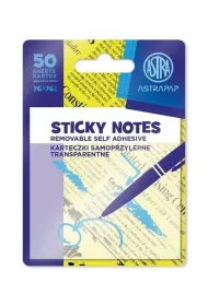 Astra Karteczki samoprzylepne transparentne 75x75mm