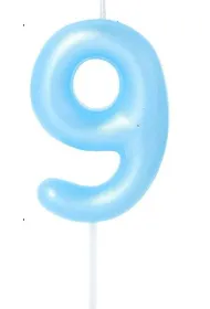 �wieczka na tort - cyferka Candy 9 niebieska 6cm