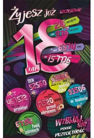 AbCard Kartka okoliczno�ciowa Urodziny 18 ST07
