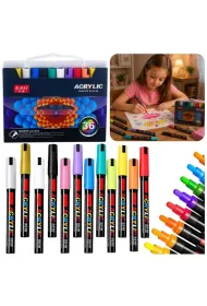 LeanToys Markery akrylowe wodoodporne 36 szt.