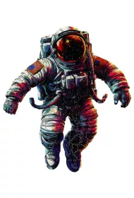 Puzzle drewniane kolorowe - Astronauta Eureka 3D