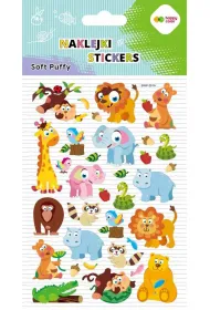 Happy Color Naklejki 3D SOFT PUFFY - Safari Friends, 110X205 mm