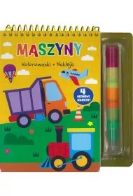 Maszyny. Kolorowanki, naklejki, 4 neonowe markery