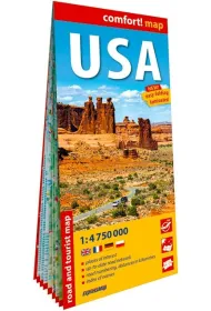 Usa laminowana mapa samochodowo-turystyczna 1:4 750 000