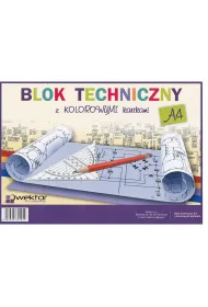 Wektor Blok techniczny A4 kolorowy 8 kartek