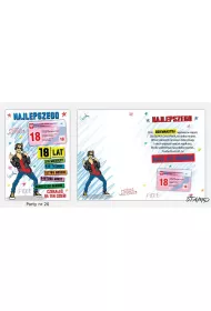 Stamp Karnet Party naklejany B6+koperta Urodziny 18 wz20