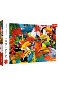 Puzzle 500 el. Kolorowe ptaki Trefl