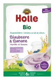 Holle Kaszka ry�owa mleczna jagodowo-bananowa bezglutenowa od 6 miesi�ca 200 g Bio