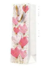 Paw Torba butelka 12x37x10cm Balloons Rose