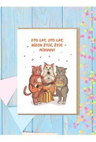 Nadwyraz.com Karnet Urodziny - Koty sto lat