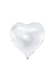 PartyDeco Balon foliowy serce bia�y 45cm
