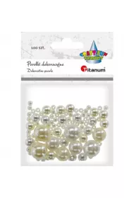 Titanum Koraliki plastikowe pere�ki per�owe bia�e 100 szt.
