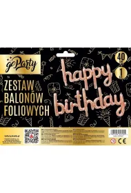 GoParty Zestaw balon�w foliowych Happy Birthday rose gold