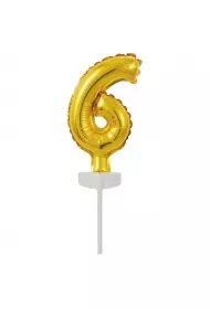 Amscan Balon foliowy mini cyfra 6 z�ota 7x12cm