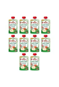 Holle Mus Silna papuga (gruszka - jab�ko - szpinak) bezglutenowy od 6 miesi�ca Demeter Zestaw 10 x 100 ml