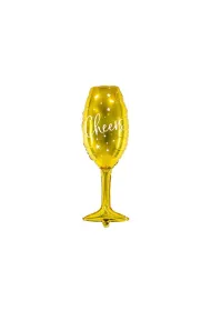 PartyDeco Balon foliowy Kieliszek 28x80cm